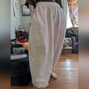 Casual Beige Drawstring Hippie Harem Pants